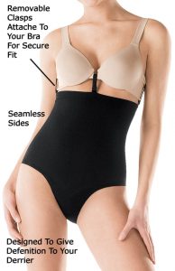 Example of a body shaper that provides compression for the waist and enhance the butt.
