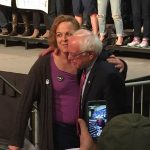Bernie Sanders with Jenny Seibert.