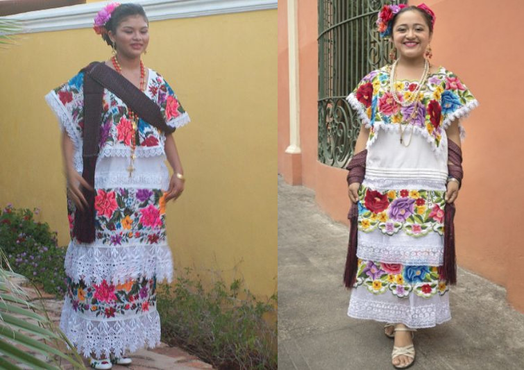 traditional mayan dress from the Yucatan