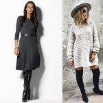 A-line and straight shift sweater dresses