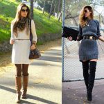 Belted sweater dresses