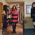 Crossdressers in sweater dress and boots