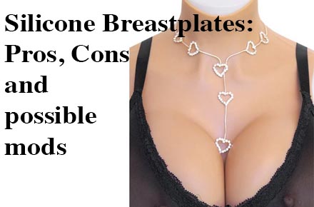 1pcs Crossdressing Silicone Breast E Cup Chestpiece Round Neck